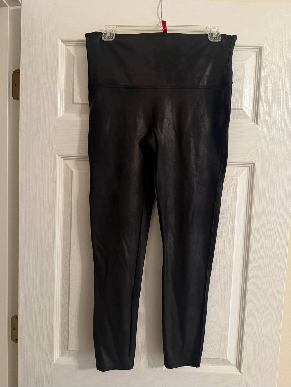 SPANX Faux Leather High-Waist Leggings in Black